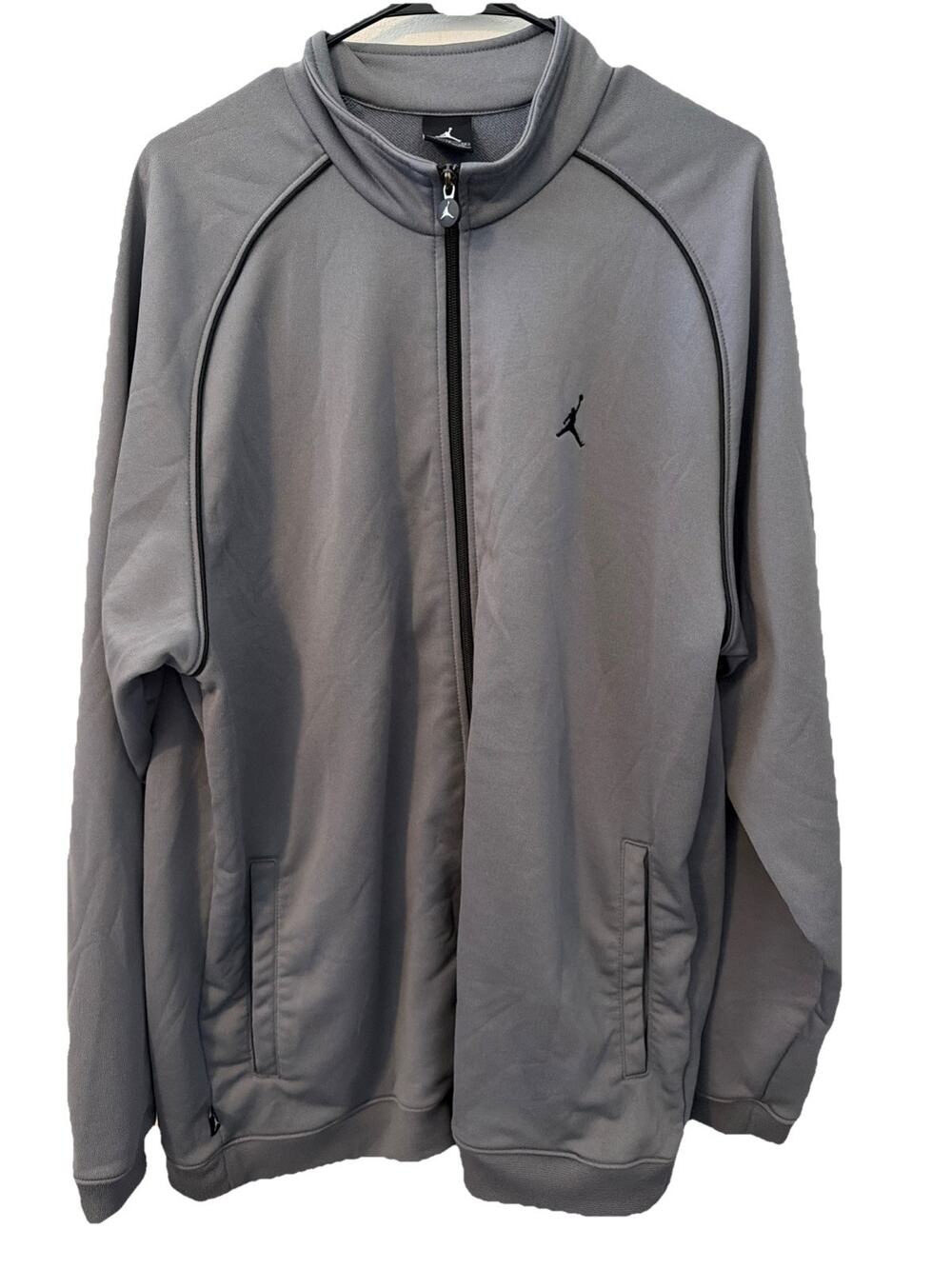 Nike Air Jordan Flight Track Jacket Mens XL Gray Full Zip 206154 Jumpman Logo